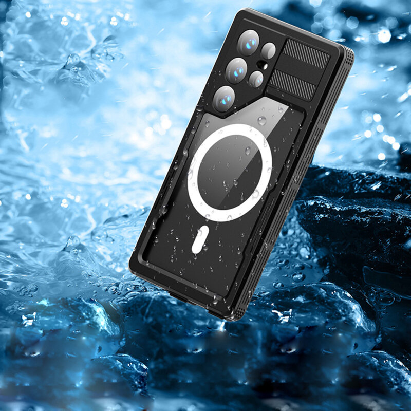 Husa impermeabila Samsung Galaxy S24 Ultra ShellBox Waterproof IP68, negru