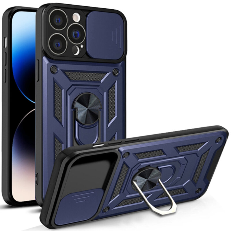 Husa iPhone 14 Pro Max protectie camera Techsuit CamShield Series, albastru
