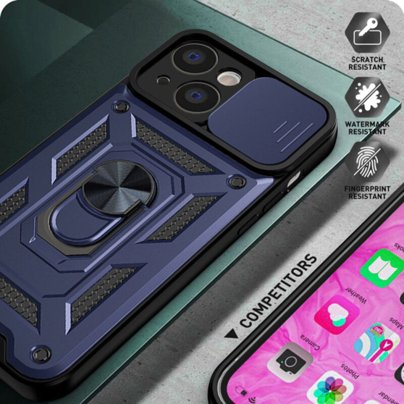 Husa iPhone 14 Pro protectie camera Techsuit CamShield Series, albastru