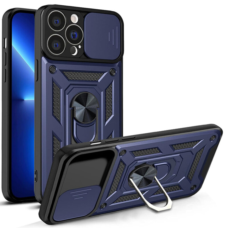 Husa iPhone 13 Pro Max protectie camera Techsuit CamShield Series, albastru