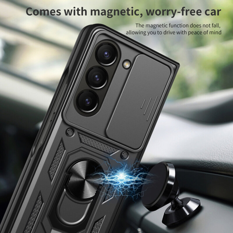 Husa Samsung Galaxy Z Fold5 protectie camera Techsuit CamShield Series, albastru