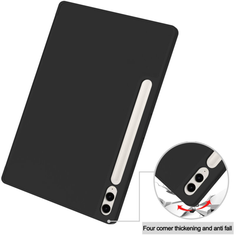 Husa Samsung Galaxy Tab S9 FE Plus Techsuit Flex Trifold Pen, negru