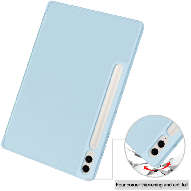 Husa Samsung Galaxy Tab S9 FE Plus Techsuit Flex Trifold Pen, bleu