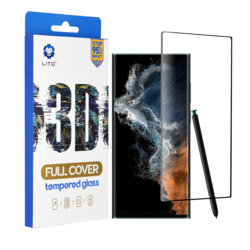 Folie sticla Samsung Galaxy S22 Ultra 5G Lito 3D Full Cover Super Thin, negru