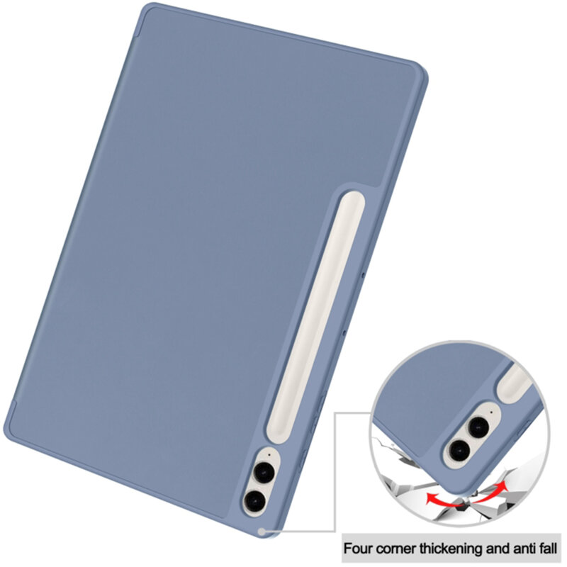 Husa Samsung Galaxy Tab S9 FE Plus Techsuit Flex Trifold Pen, bleumarin