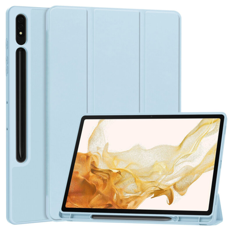 Husa Samsung Galaxy Tab S8 Plus Techsuit Flex Trifold Pen, bleu