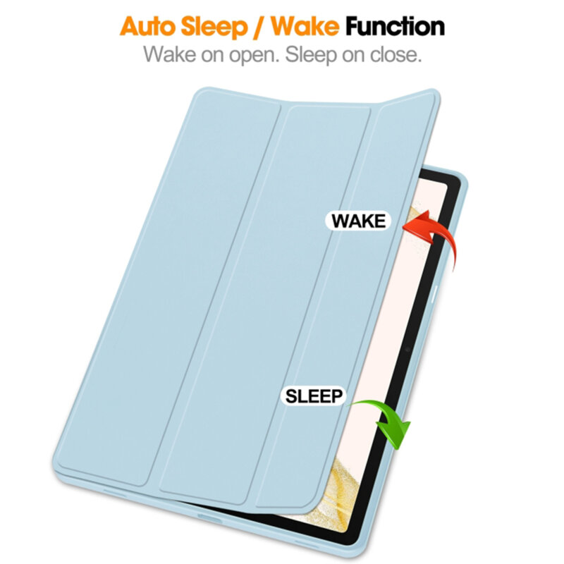 Husa Samsung Galaxy Tab S8 Plus Techsuit Flex Trifold Pen, bleu