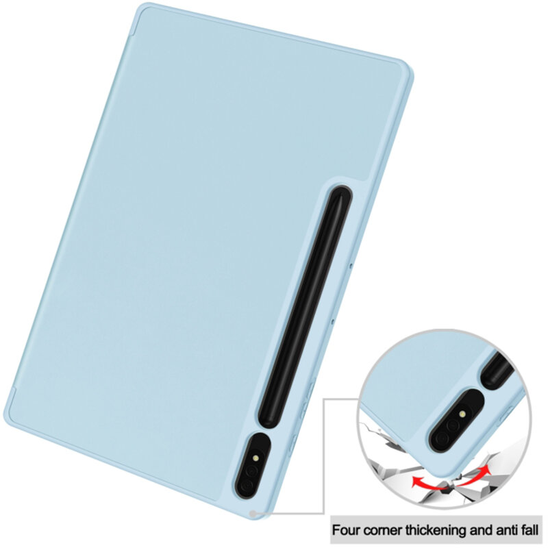 Husa Samsung Galaxy Tab S8 Plus Techsuit Flex Trifold Pen, bleu