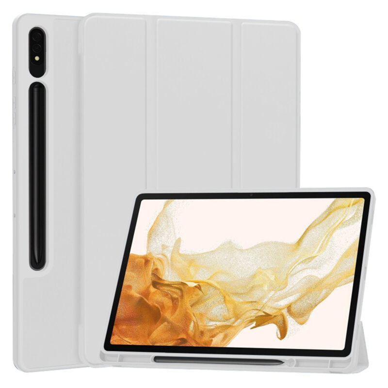Husa Samsung Galaxy Tab S8 Plus Techsuit Flex Trifold Pen, gri