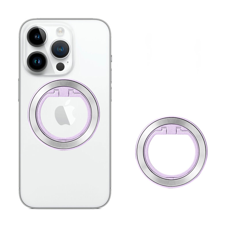 Suport inel telefon iRing MagSafe Techsuit MPR2, argintiu/mov