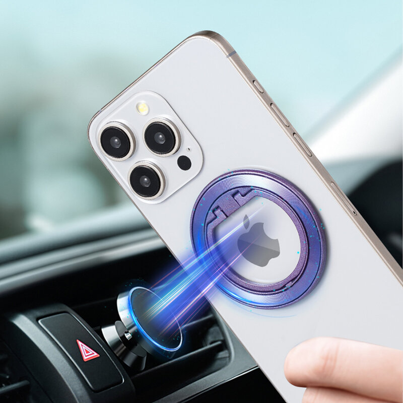 Suport inel telefon iRing MagSafe Techsuit MPR2, argintiu