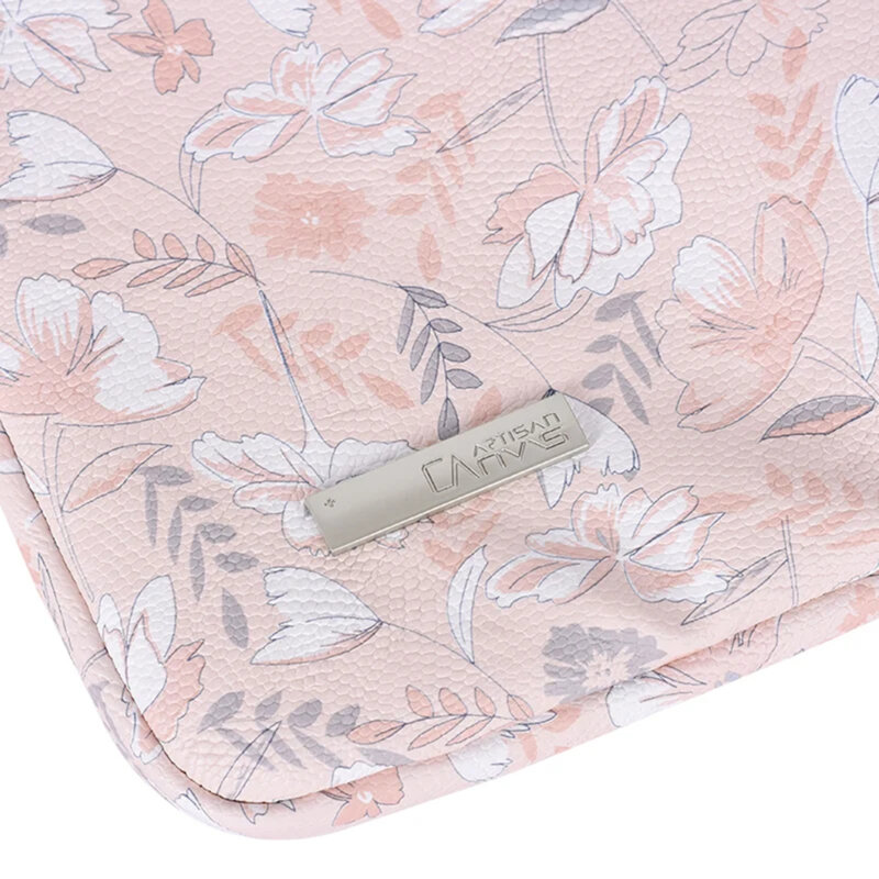 Husa pentru laptop 13-14 din piele CanvasArtisan, roz, G4-89