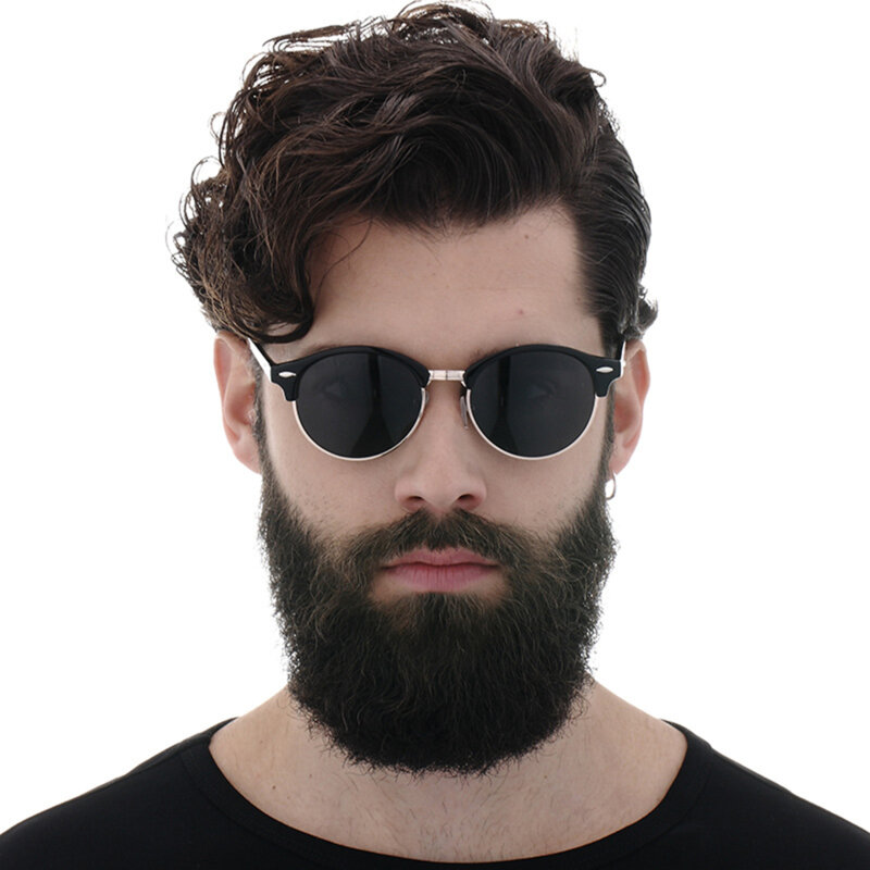 Ochelari de soare rotunzi barbati Techsuit, negru, 66612
