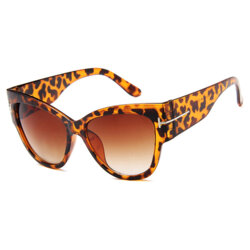 Ochelari de soare cat eye mari dama Techsuit, leopard, 9778