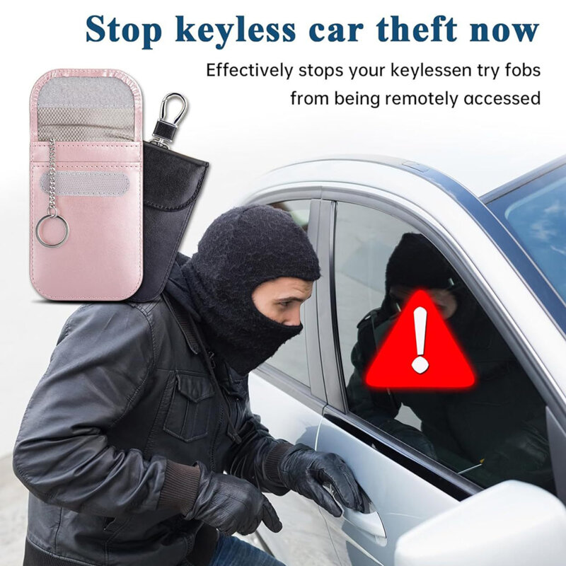 Suport chei cu RFID protection Techsuit AF2, EMF blocker, roz