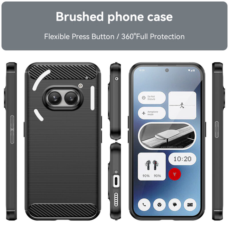 Husa Nothing Phone (2a) Techsuit Carbon Silicone, negru
