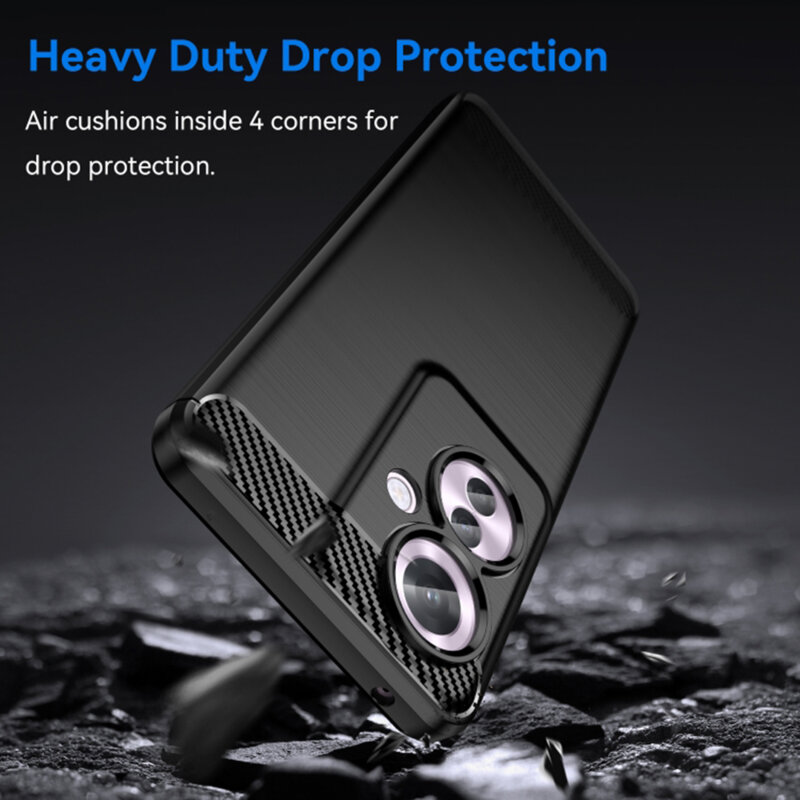 Husa Oppo Reno11 F Techsuit Carbon Silicone, negru