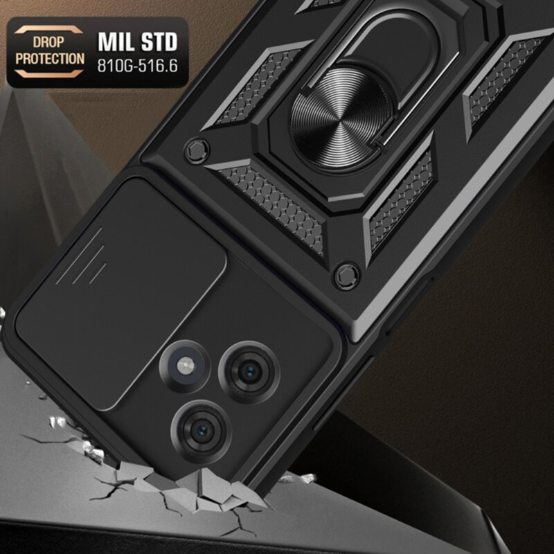Husa Motorola Moto G64 protectie camera Techsuit CamShield Series, negru