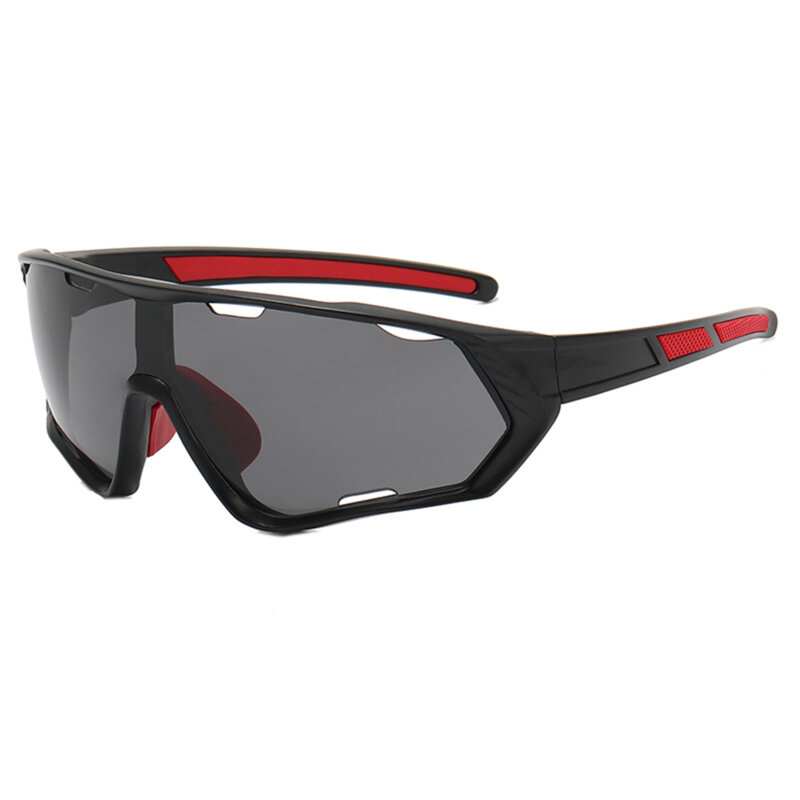 Ochelari de soare unisex sport Techsuit 9330, negru / rosu