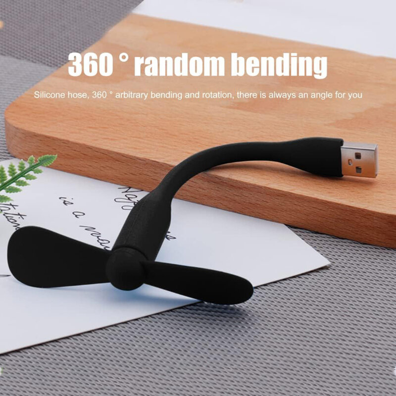 Mini ventilator portabil USB, flexibil Techsuit TUF1, negru