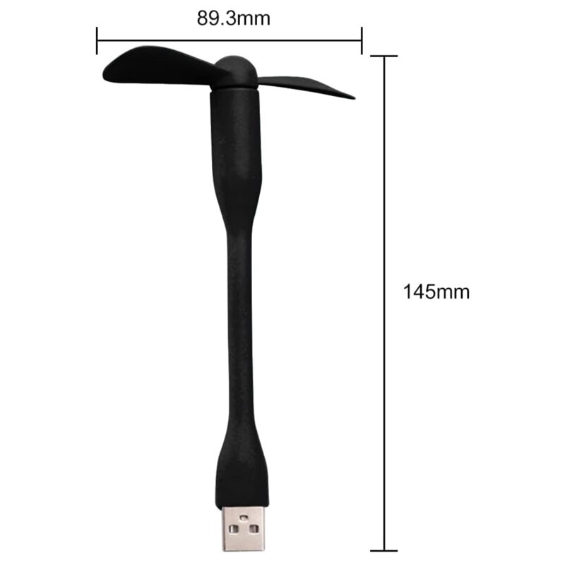 Mini ventilator portabil USB, flexibil Techsuit TUF1, negru