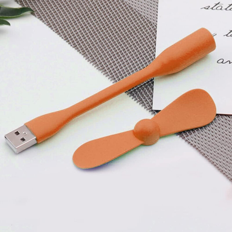 Mini ventilator portabil USB, flexibil Techsuit TUF1, portocaliu
