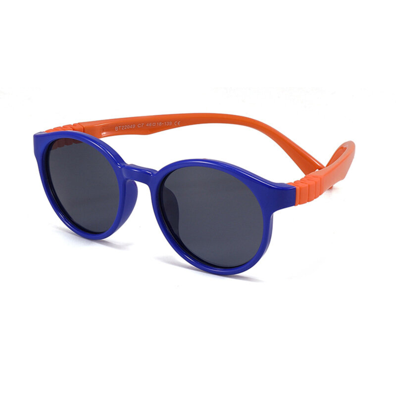 Ochelari soare rotunzi copii Techsuit, albastru/portocaliu, 22049