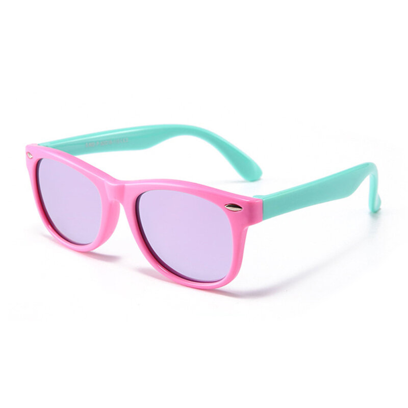 Ochelari de soare pentru copii Techsuit D802, verde/roz
