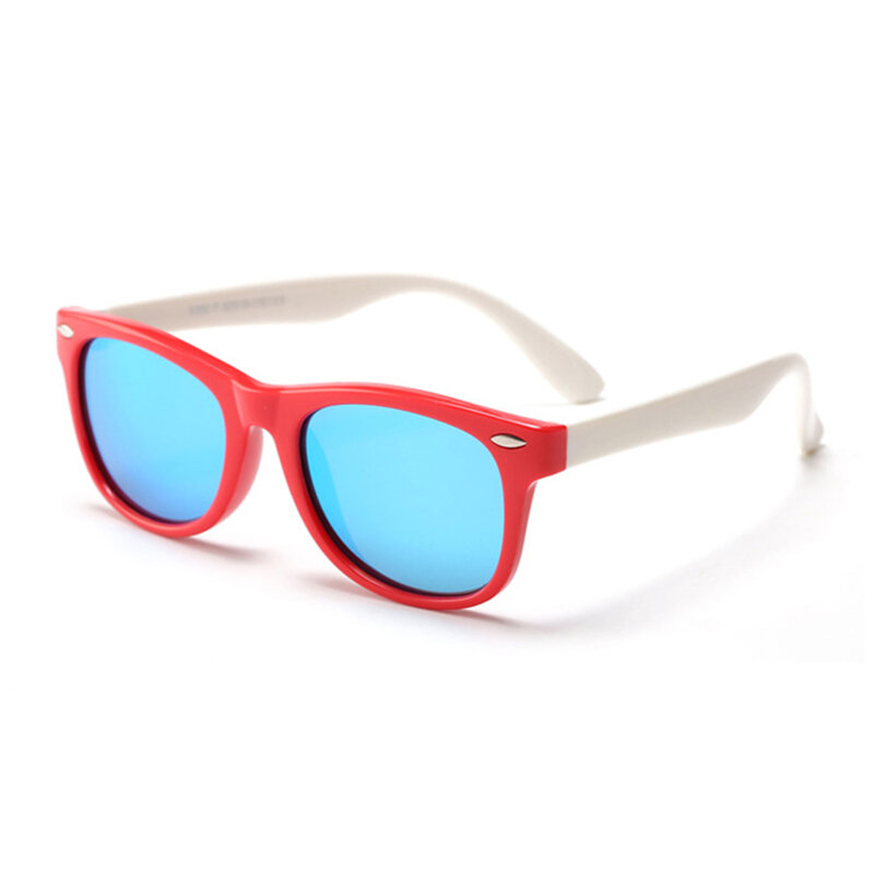 Ochelari de soare pentru copii Techsuit D802, rosu/alb/bleu