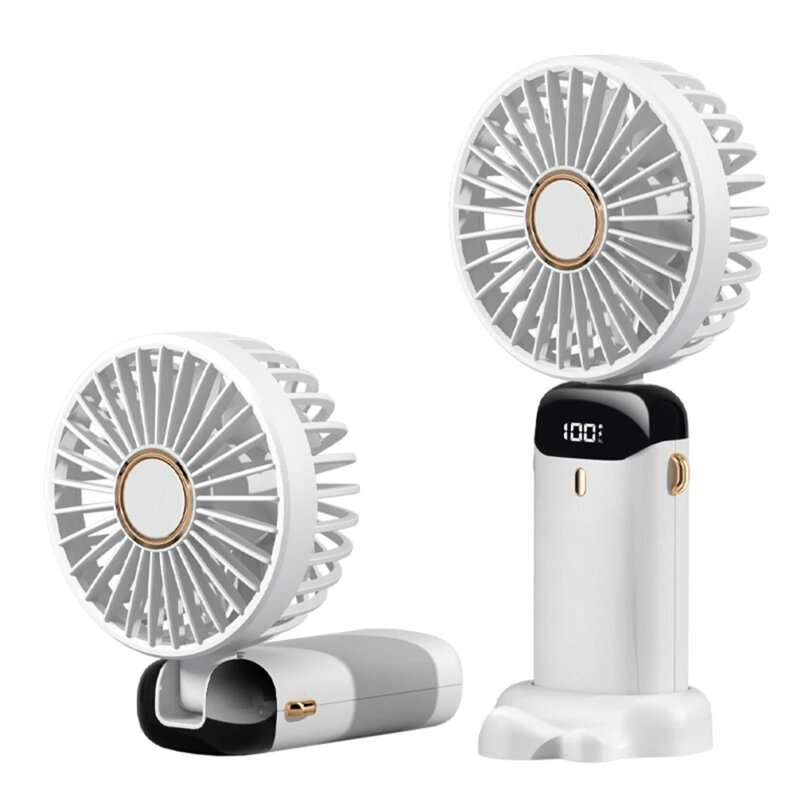 Mini ventilator silentios cu afisaj LED birou Techsuit N15, alb
