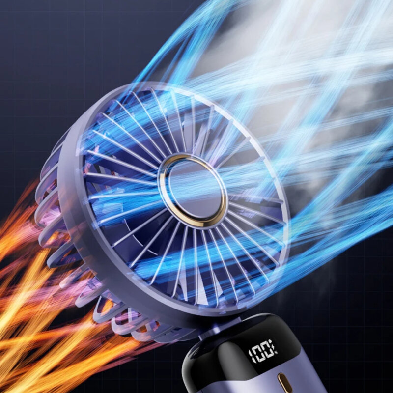 Mini ventilator silentios cu afisaj LED birou Techsuit N15, alb