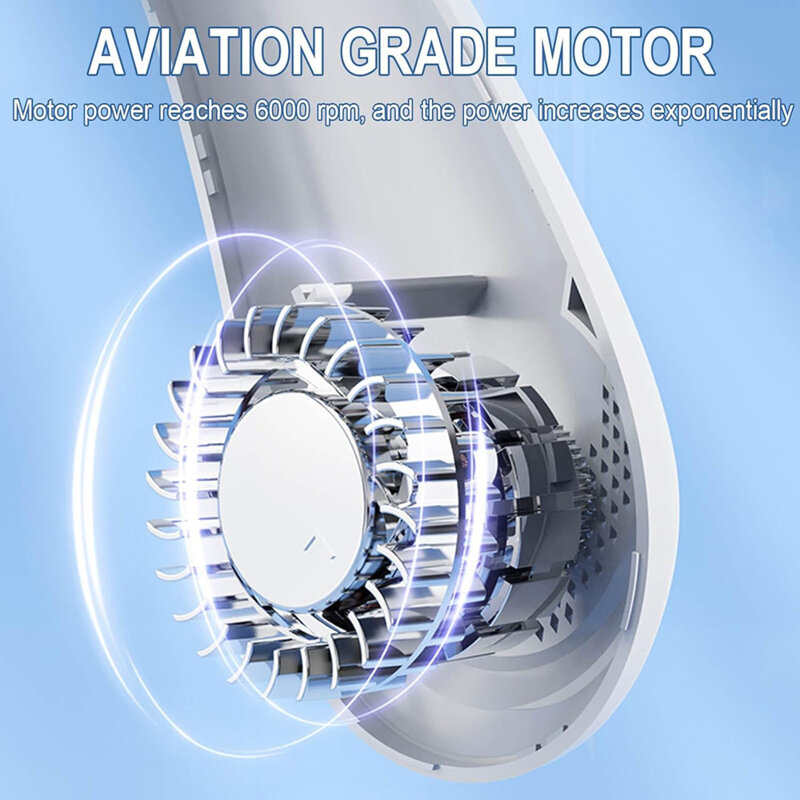 Ventilator portabil pentru gat, cu acumulator Techsuit H6, roz