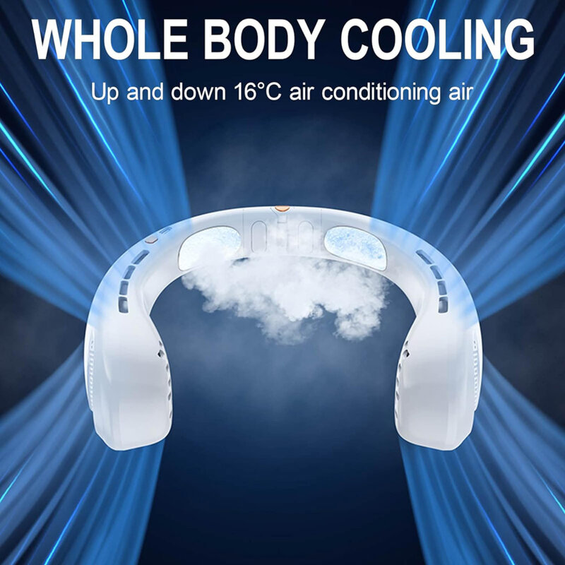 Ventilator portabil pentru gat, cu acumulator Techsuit H6, alb