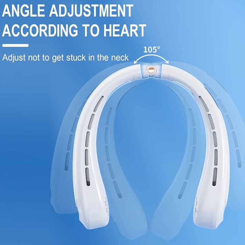 Ventilator portabil pentru gat, cu acumulator Techsuit H6, albastru