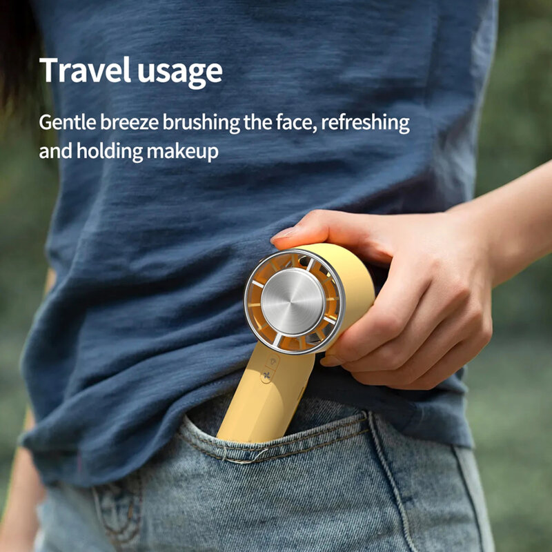 Mini ventilator portabil cu baterie Techsuit, galben, HX138