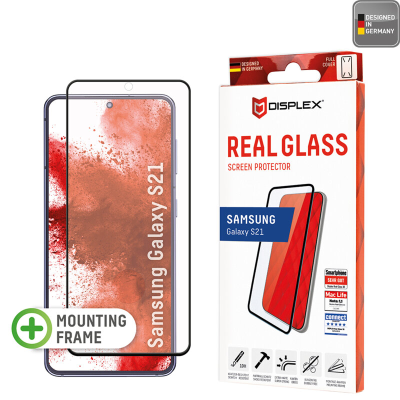 Folie sticla premium Samsung Galaxy S21 5G Displex Real Glass Full Cover, negru