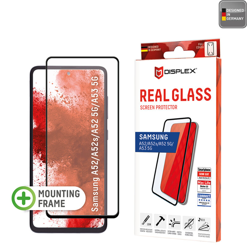 Folie sticla premium Samsung Galaxy A52 5G Displex Real Glass Full Cover, negru