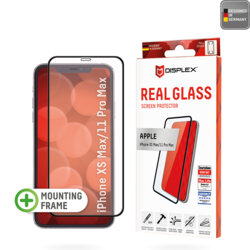 Folie sticla premium iPhone XS Max Displex Real Glass Full Cover, negru