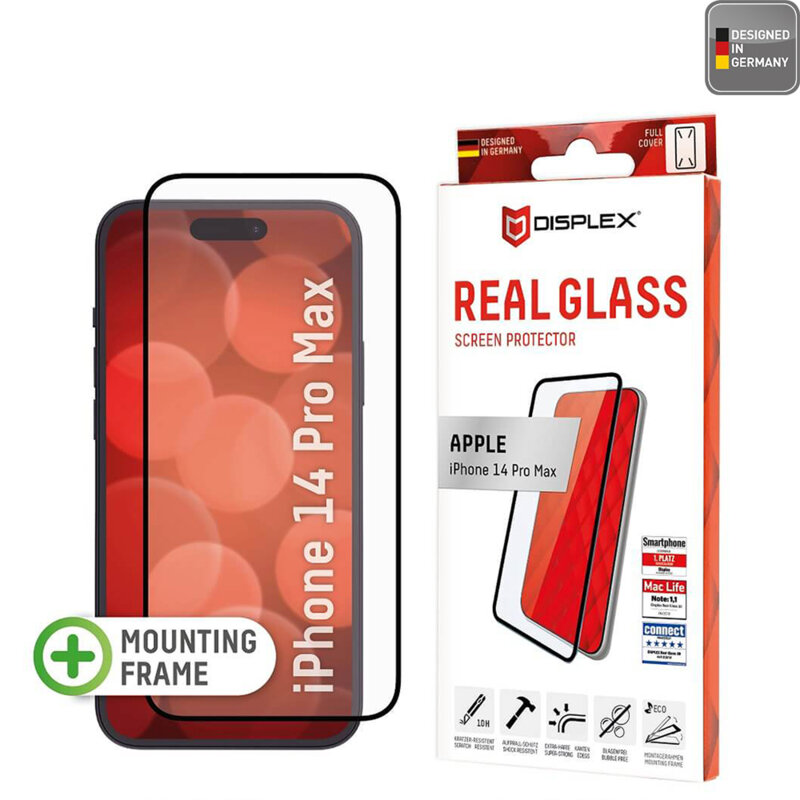 Folie sticla premium iPhone 14 Pro Max Displex Real Glass Full Cover, negru