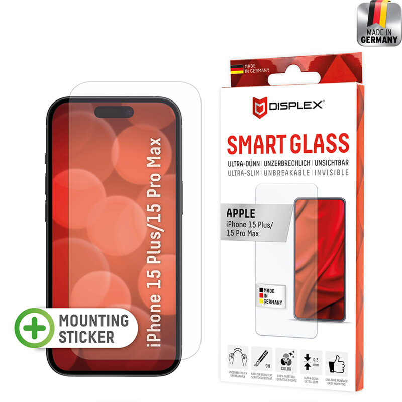 Folie premium iPhone 15 Pro Max Displex Smart FlexiGlass, transparenta