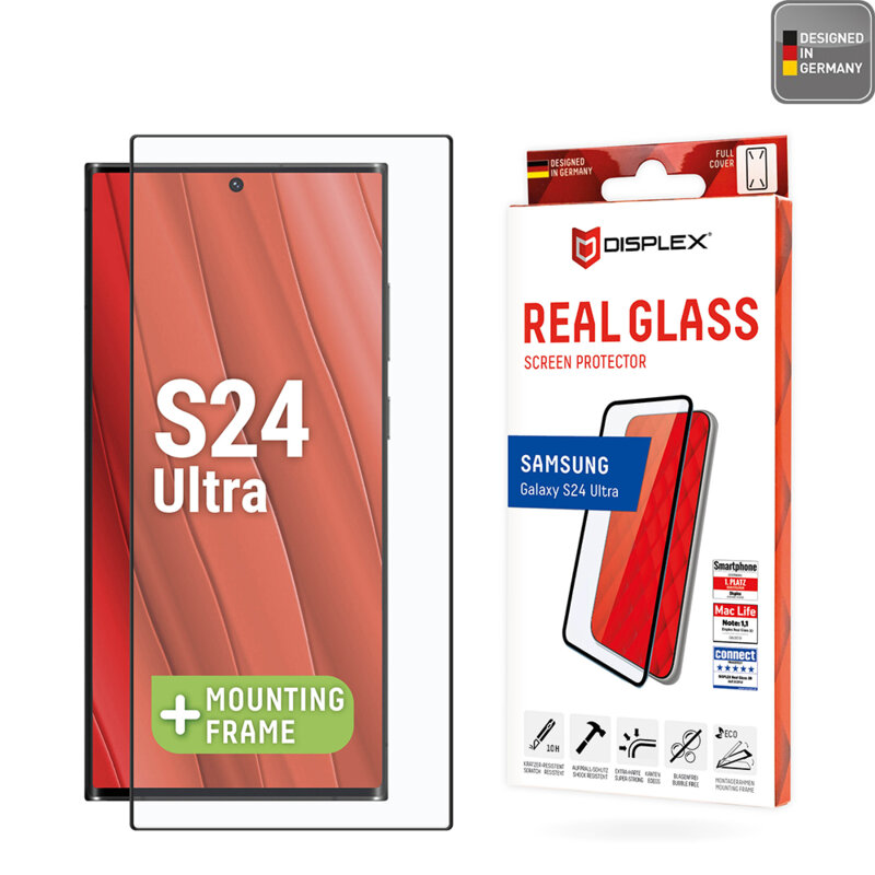 Folie sticla premium Samsung Galaxy S24 Ultra Displex Real Glass Full Cover, negru