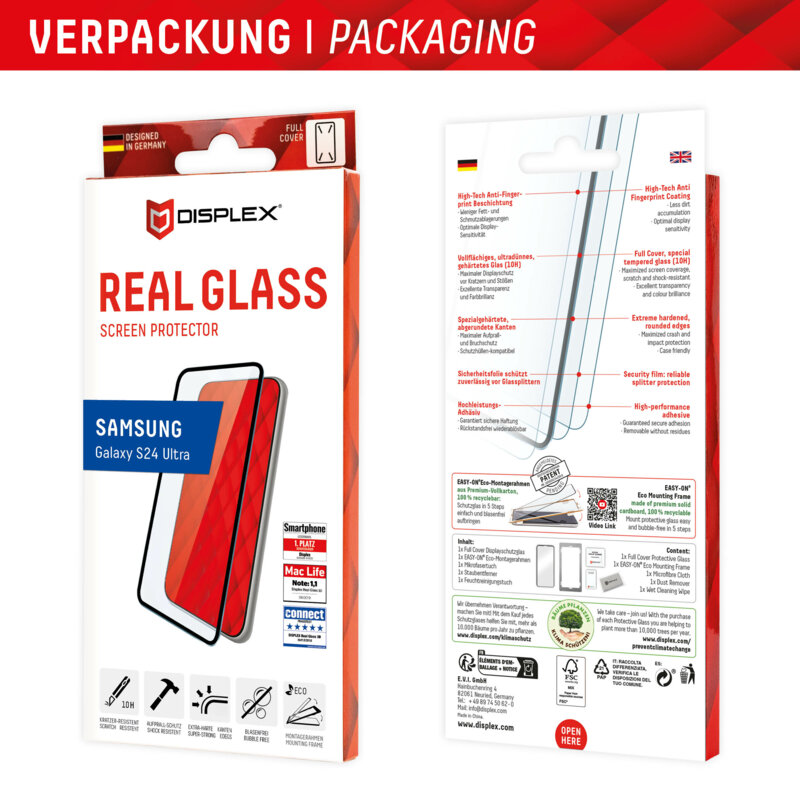 Folie sticla premium Samsung Galaxy S24 Ultra Displex Real Glass Full Cover, negru