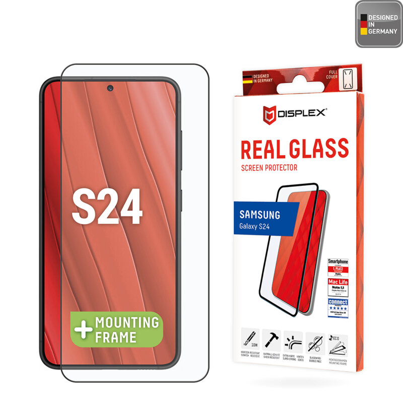 Folie sticla premium Samsung Galaxy S24 Displex Real Glass Full Cover, negru
