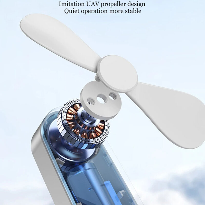 Ventilator portabil birou silentios cu baterie Techsuit TF1, alb