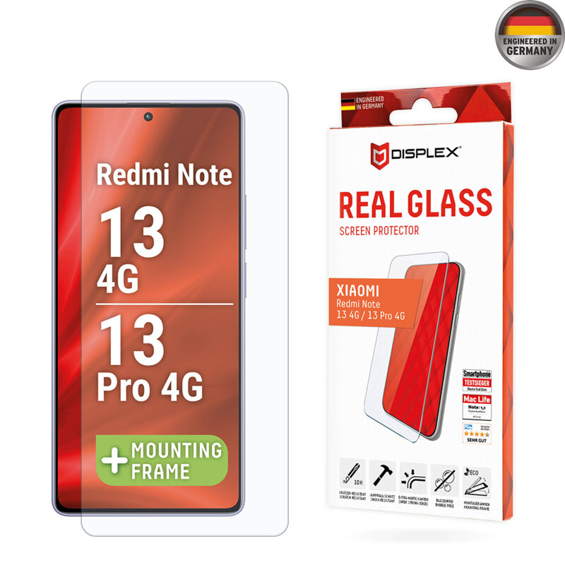 Folie sticla premium Xiaomi Redmi Note 13 4G Displex Real Glass 2D, transparenta