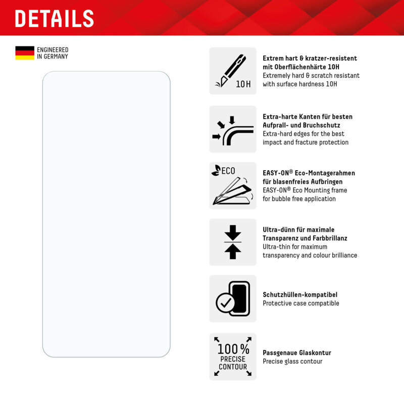 Folie sticla premium Xiaomi Redmi Note 13 5G Displex Real Glass 2D, transparenta