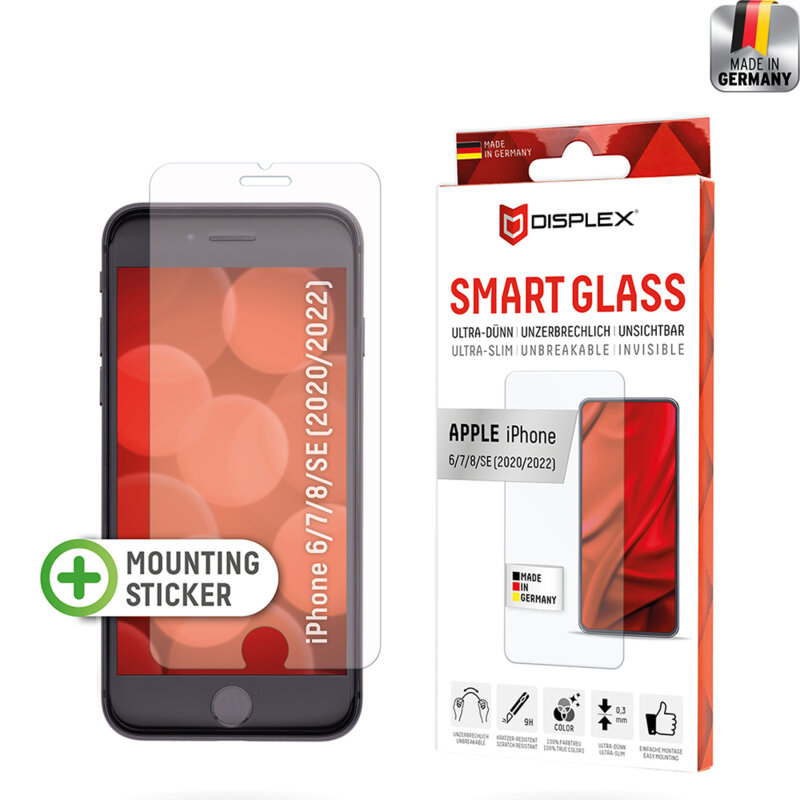 Folie premium iPhone SE 2, SE 2020 Displex Smart FlexiGlass, transparenta