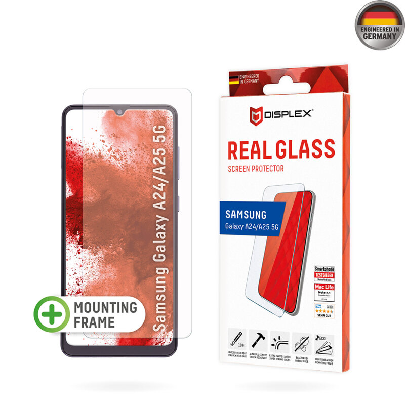 Folie sticla premium Samsung Galaxy A24 Displex Real Glass 2D, transparenta