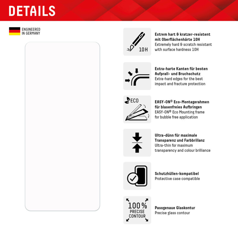 Folie sticla premium Samsung Galaxy A54 Displex Real Glass 2D, transparenta