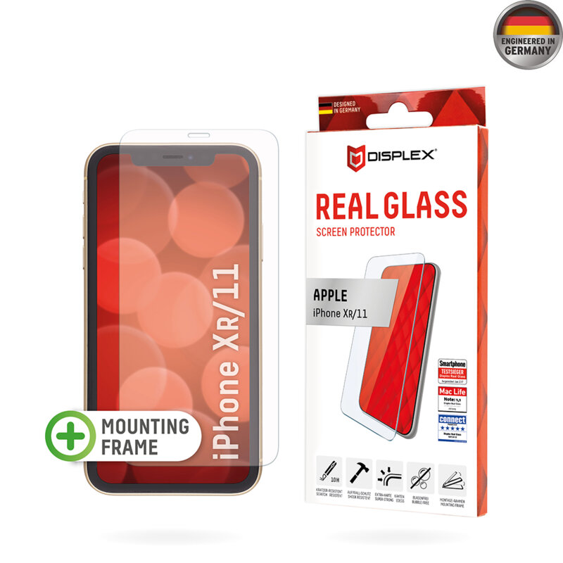 Folie sticla premium iPhone XR Displex Real Glass 2D, transparenta